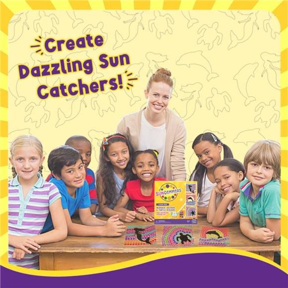 Big Gem Mermaid & Dolphin Diamond Window Art Suncatcher Kit for Kids 6-8 9 10 - Picture 6 of 6